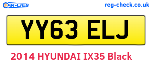 YY63ELJ are the vehicle registration plates.