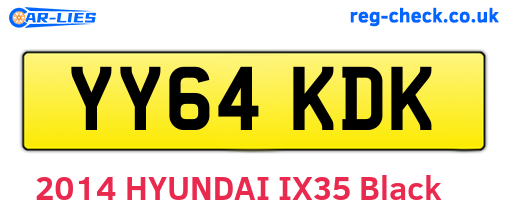 YY64KDK are the vehicle registration plates.