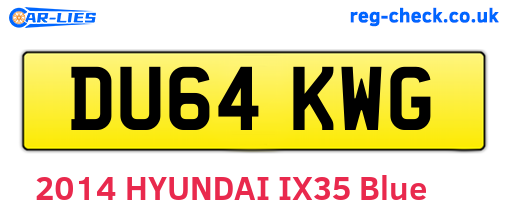DU64KWG are the vehicle registration plates.