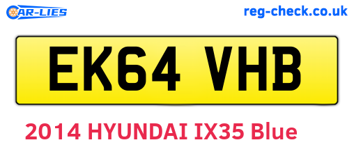 EK64VHB are the vehicle registration plates.