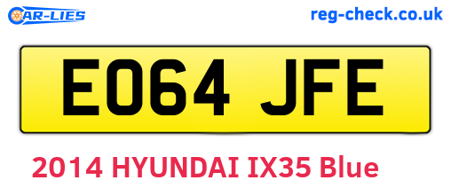 EO64JFE are the vehicle registration plates.
