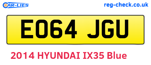 EO64JGU are the vehicle registration plates.