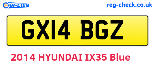 GX14BGZ are the vehicle registration plates.