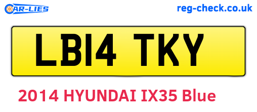 LB14TKY are the vehicle registration plates.