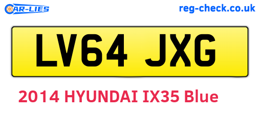 LV64JXG are the vehicle registration plates.
