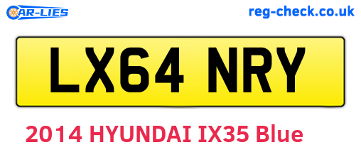 LX64NRY are the vehicle registration plates.