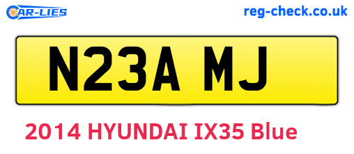 N23AMJ are the vehicle registration plates.
