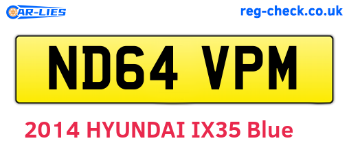 ND64VPM are the vehicle registration plates.