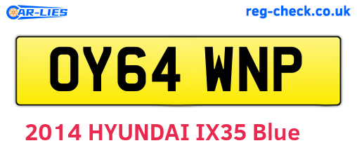 OY64WNP are the vehicle registration plates.