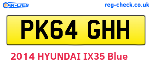 PK64GHH are the vehicle registration plates.
