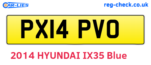 PX14PVO are the vehicle registration plates.