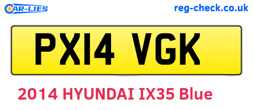 PX14VGK are the vehicle registration plates.