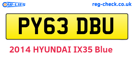 PY63DBU are the vehicle registration plates.