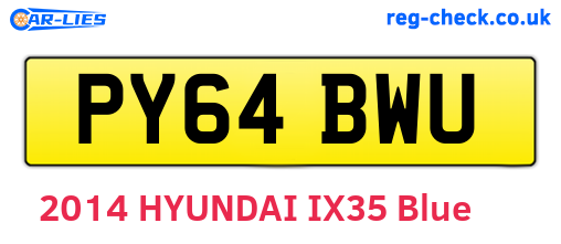 PY64BWU are the vehicle registration plates.