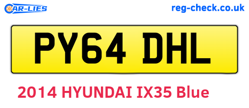 PY64DHL are the vehicle registration plates.