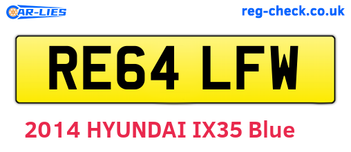 RE64LFW are the vehicle registration plates.