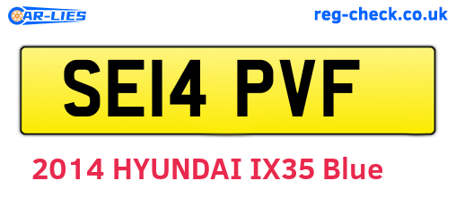 SE14PVF are the vehicle registration plates.