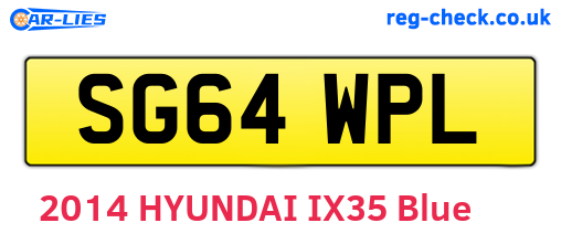 SG64WPL are the vehicle registration plates.