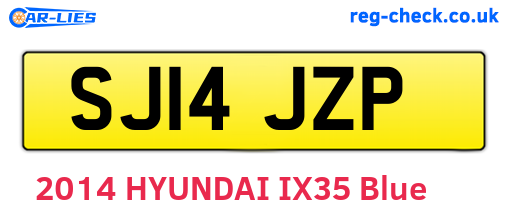 SJ14JZP are the vehicle registration plates.
