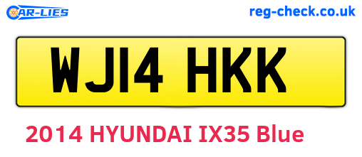 WJ14HKK are the vehicle registration plates.