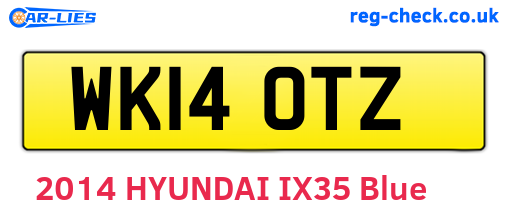 WK14OTZ are the vehicle registration plates.