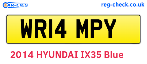 WR14MPY are the vehicle registration plates.