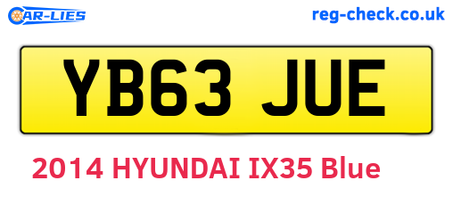 YB63JUE are the vehicle registration plates.