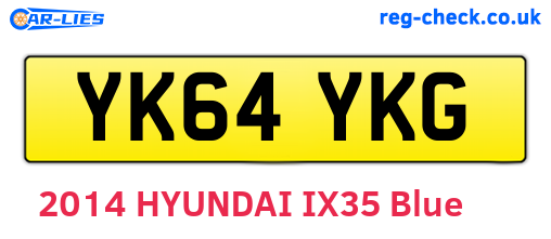 YK64YKG are the vehicle registration plates.