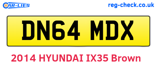 DN64MDX are the vehicle registration plates.