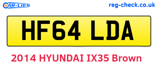 HF64LDA are the vehicle registration plates.