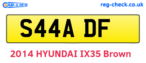 S44ADF are the vehicle registration plates.