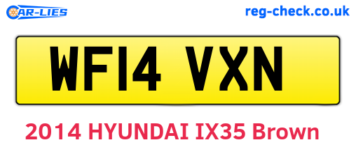 WF14VXN are the vehicle registration plates.