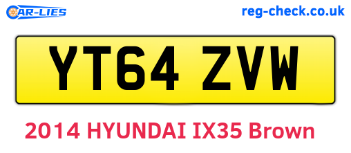 YT64ZVW are the vehicle registration plates.