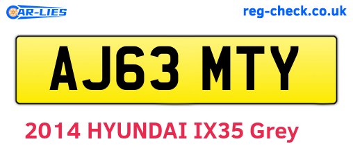 AJ63MTY are the vehicle registration plates.