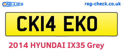 CK14EKO are the vehicle registration plates.