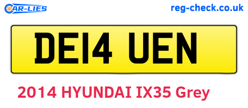DE14UEN are the vehicle registration plates.