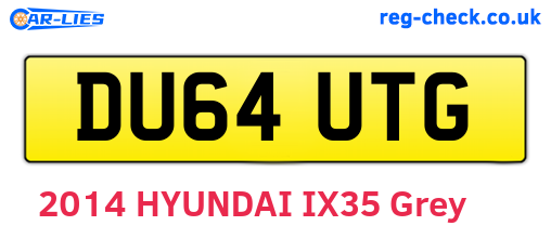 DU64UTG are the vehicle registration plates.