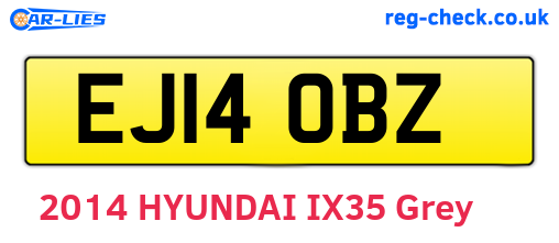 EJ14OBZ are the vehicle registration plates.