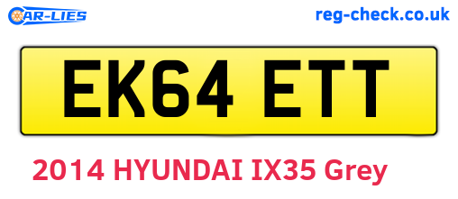 EK64ETT are the vehicle registration plates.
