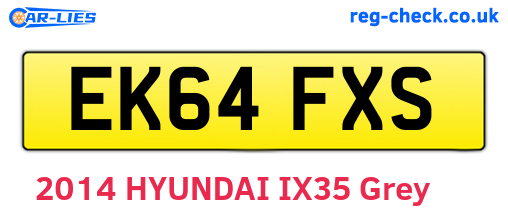 EK64FXS are the vehicle registration plates.