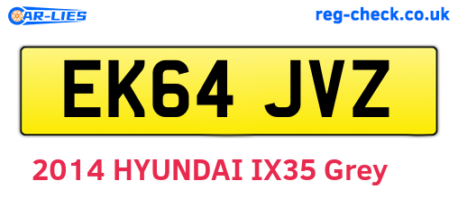 EK64JVZ are the vehicle registration plates.
