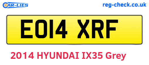 EO14XRF are the vehicle registration plates.