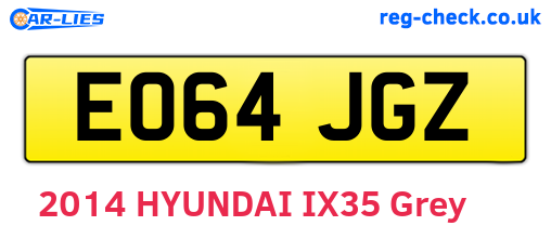 EO64JGZ are the vehicle registration plates.