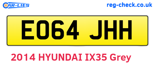 EO64JHH are the vehicle registration plates.