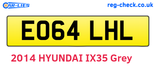 EO64LHL are the vehicle registration plates.