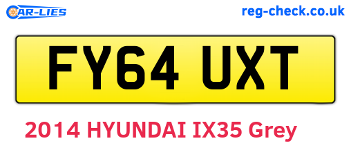 FY64UXT are the vehicle registration plates.