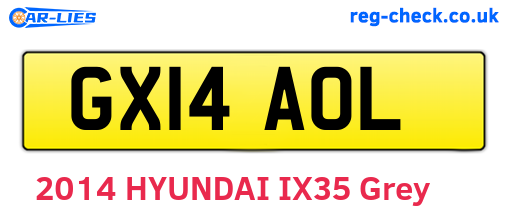 GX14AOL are the vehicle registration plates.
