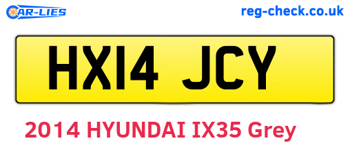 HX14JCY are the vehicle registration plates.