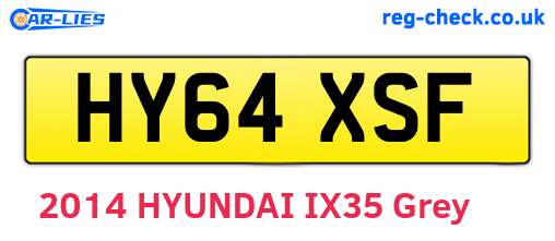 HY64XSF are the vehicle registration plates.