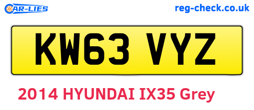 KW63VYZ are the vehicle registration plates.